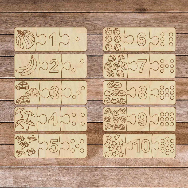 Puzzle din lemn pentru copii - Puzzle cu trei...