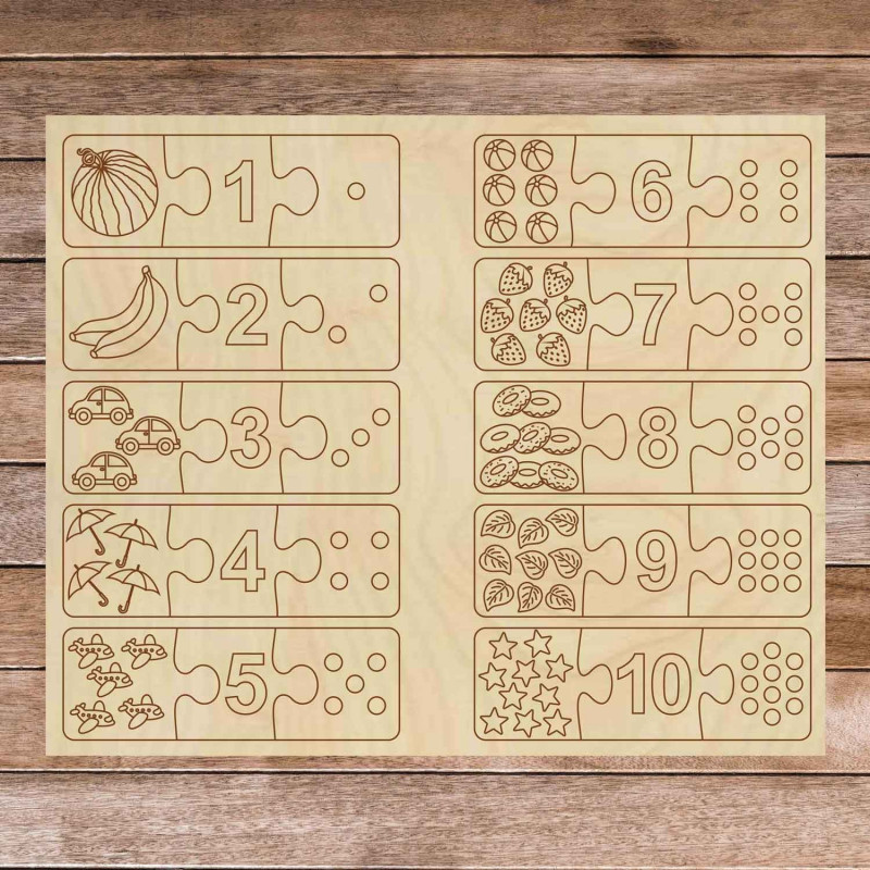 Puzzle din lemn pentru copii - Puzzle cu trei...