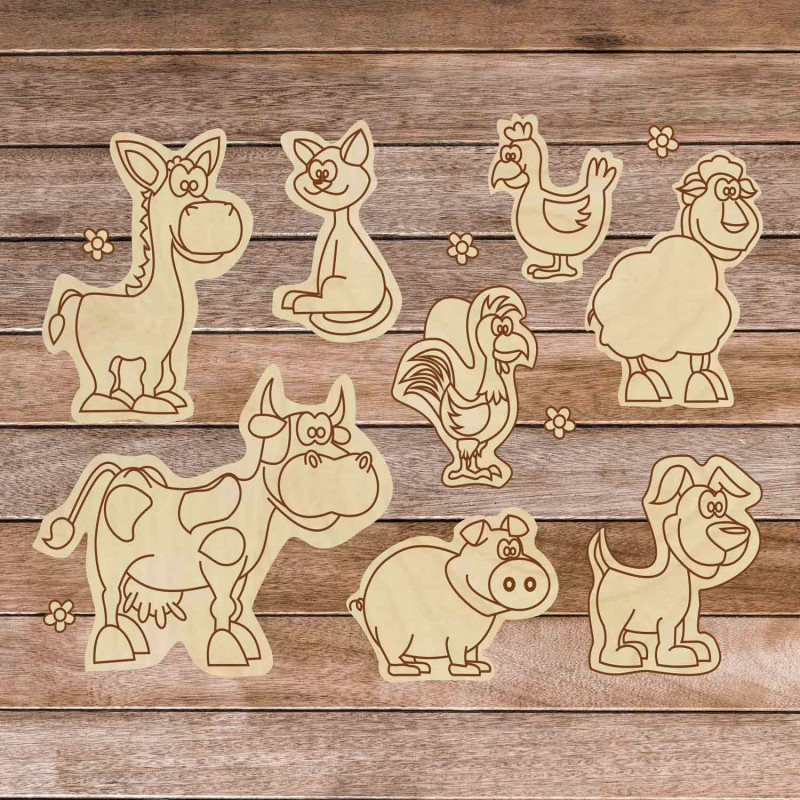 Puzzle pentru copii din lemn - Animale de fermă...