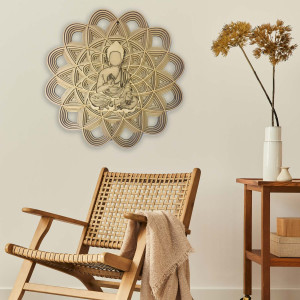 Pictura 3D pe perete - Sentop | Mandala Buddha | 90 x 90... 2