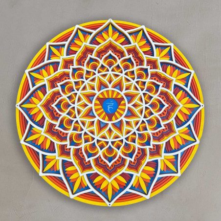 Mandala din lemn pentru perete cu energie feng shui | până la 90 x 90 cm
