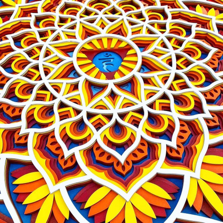 Mandala din lemn pentru perete cu energie feng shui | până la 90 x 90 cm