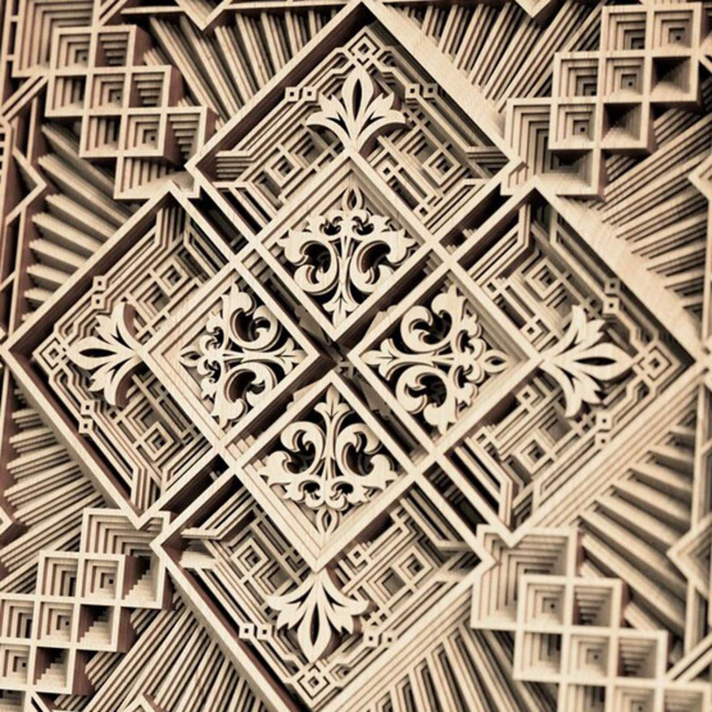 Exclusive mandala pictura de perete 3D pătrat -...