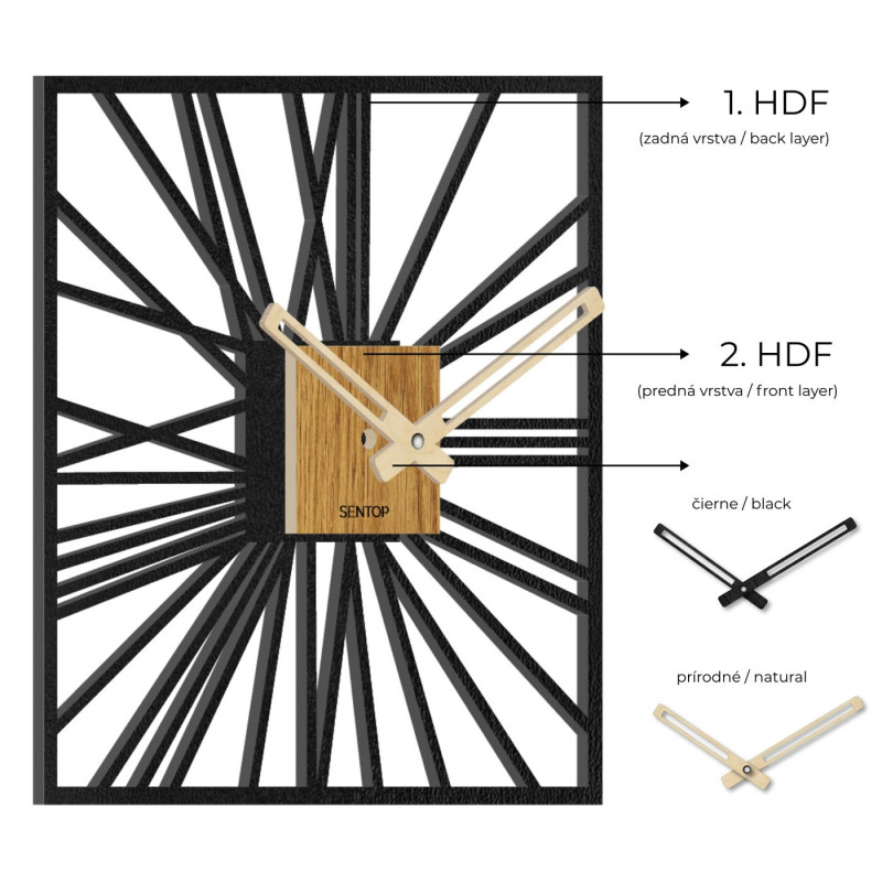 Ceas de perete din lemn - Sentop | HDFK038 |...