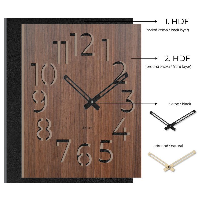 Ceas de perete din lemn - Sentop | HDFK024 |...