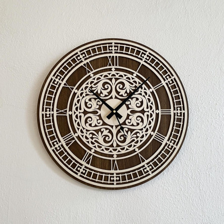 Ceas de perete elegant din lemn - Sentop | PR0463 | strat dublu