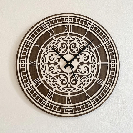 Ceas de perete elegant din lemn - Sentop | PR0463 | strat dublu