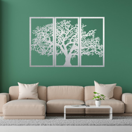 Tablou din lemn Copacul Vieții: Set de 3 panouri