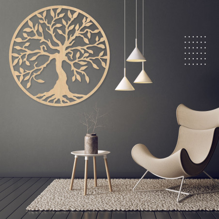 Imagine din lemn cu pomul vieții într-un cerc Imagine din lemn cu pomul vieții într-un cerc