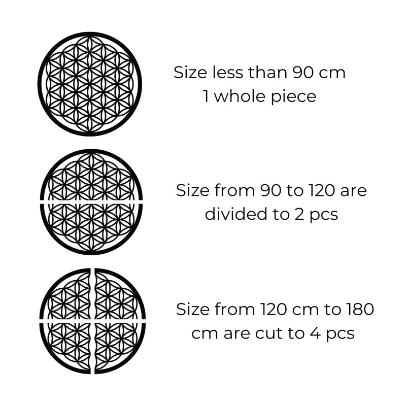 Mandala de perete din lemn Floare de viață -...