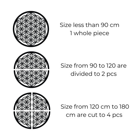 Mandala de perete din lemn Floare de viață - PERTON