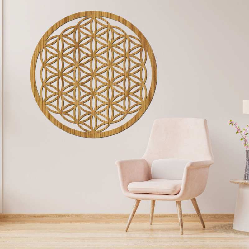 Mandala de perete din lemn Floare de viață - PERTON