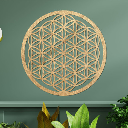 Mandala artă de perete din lemn - Floare de viață Mandala artă de perete din lemn - Floare de viață