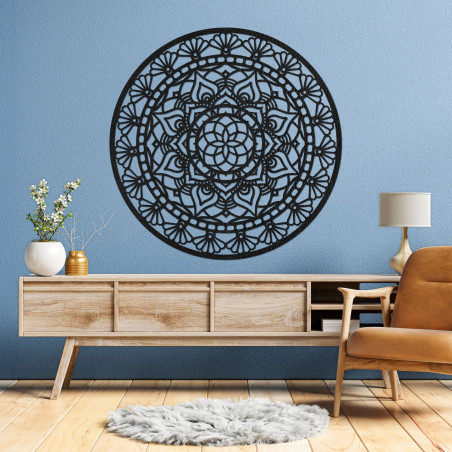 Mandala din lemn - Floare de viață