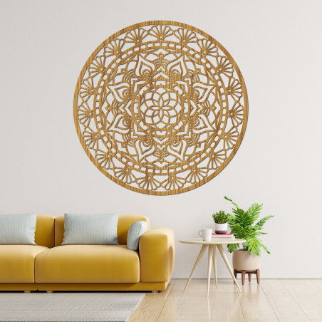 Mandala din lemn - Floare de viață