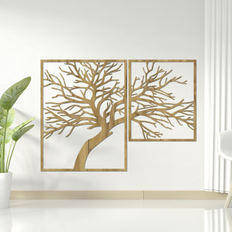 Tablou din lemn reprezentând un copac cu ramuri sculptate - Dunak Tablou din lemn reprezentând un copac cu ramuri sculptate - Dunak