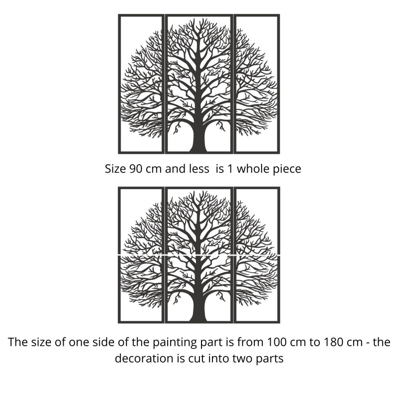 Trei piese din lemn decor de perete copac al...