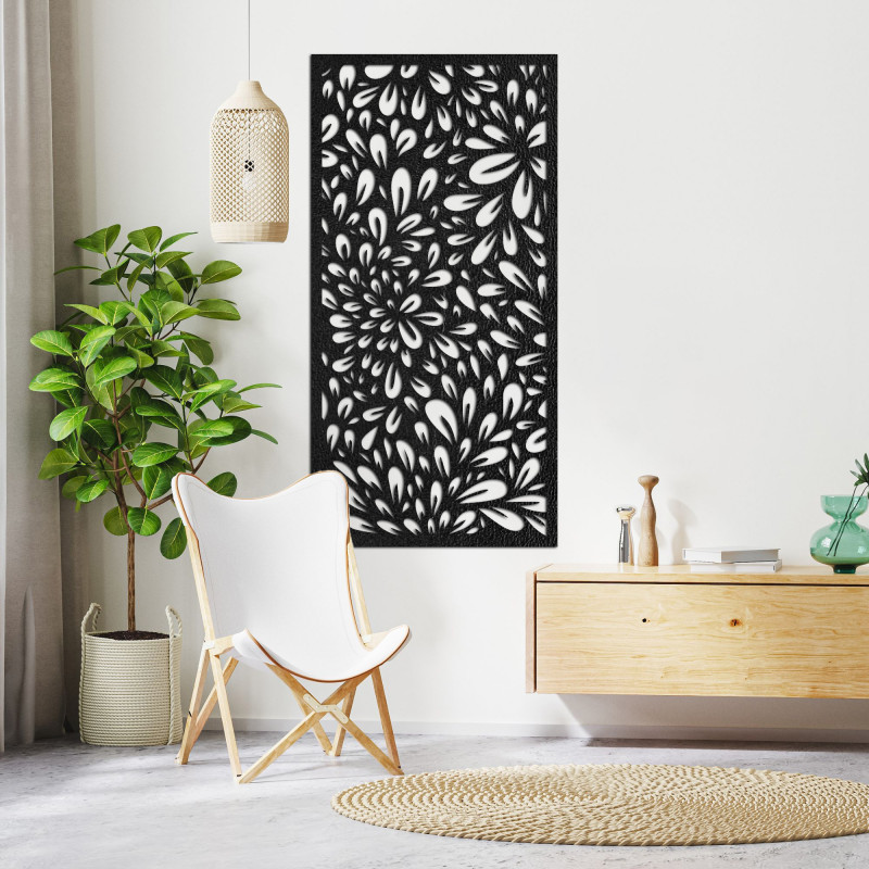 Tablou abstract cu flori pe perete - PINIIA