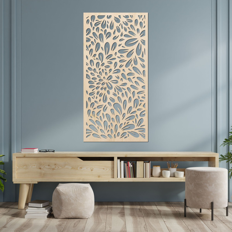 Tablou abstract cu flori pe perete - PINIIA