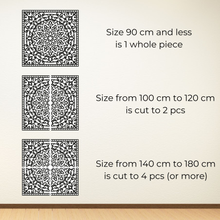 Mandala din lemn pentru perete pătrat - SYRRENA