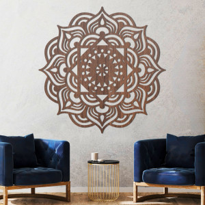 Pictură murală orientală mandala din lemn - SYMMETRY 2