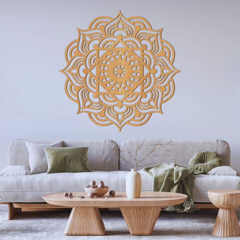 Pictură murală orientală mandala din lemn - SYMMETRY