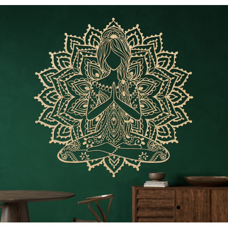 Decor de perete din lemn mandala - NAMASTE Decor de perete din lemn mandala - NAMASTE