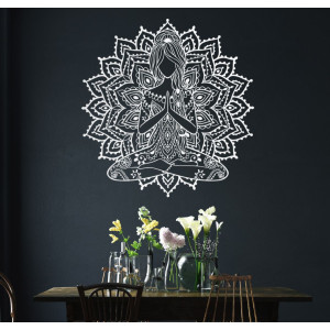 Decor de perete din lemn mandala - NAMASTE 2