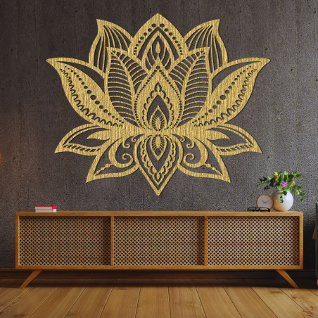 Elegantă floare de lotus din lemn - decor de perete pentru iubitorii de stil natural. Elegantă floare de lotus din lemn - decor de perete pentru iubitorii de stil natural.