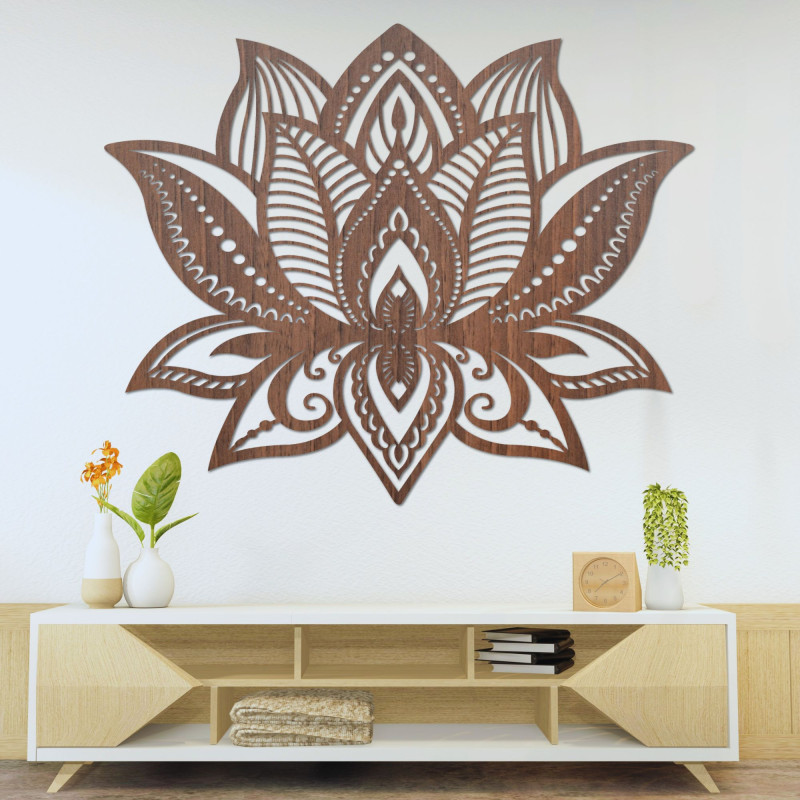 Decor de perete din lemn mandala - FLORALIS