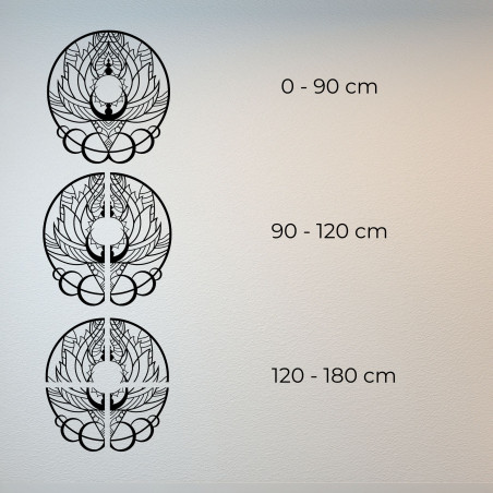 Mandala decorativă artistică din lemn, floare și soare - FLORISOLUS