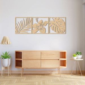 Imaginea frunze de palmier, flori de hibiscus, frunze de... 2