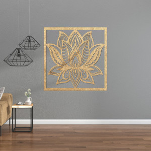 Mandala floare de lotus design de perete pătrat - ALAKSTRA 2