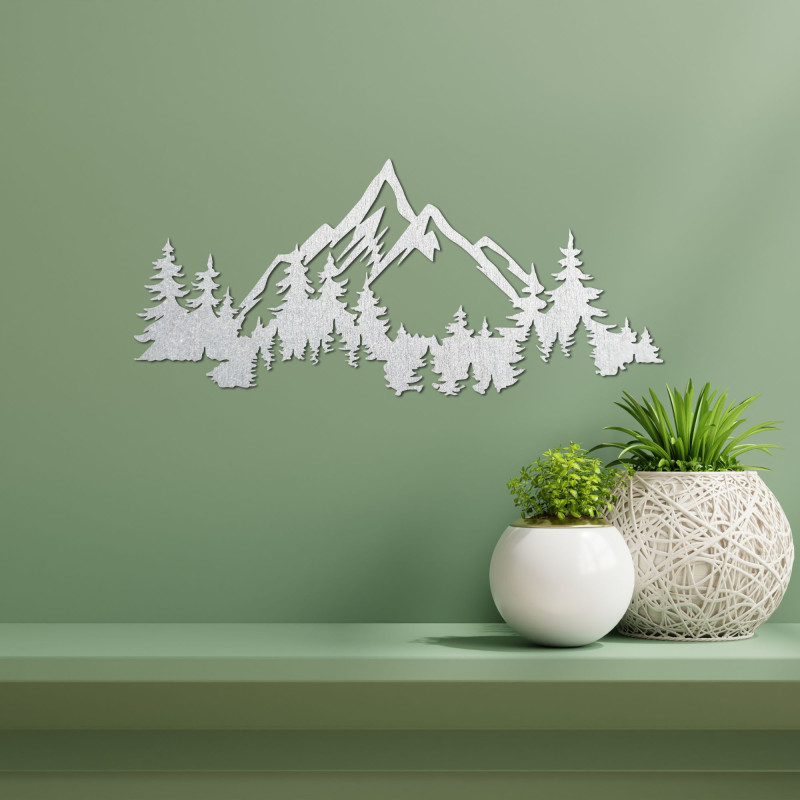 Decor modern de perete din lemn munți și pădure - CEADER