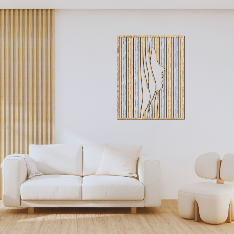 Decor de perete din lemn siluetă a feței unei femei - PERSONA