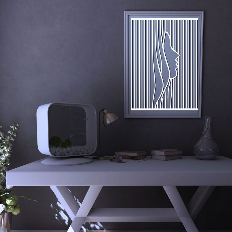 Decor de perete din lemn siluetă a feței unei femei - PERSONA