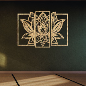 Decor impresionant din lemn cu flori de lotus - PURUS 2