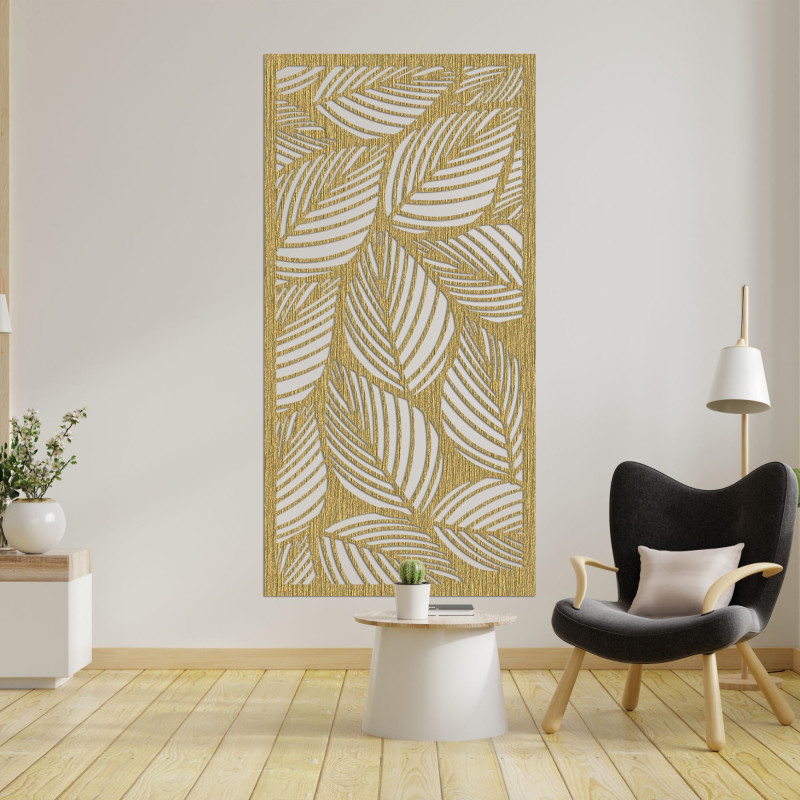 Decor de perete dreptunghiular din lemn - FLORS