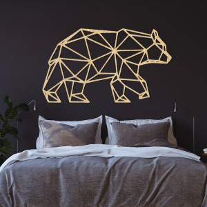 Urs geometric din lemn pentru decorațiuni de perete - URSUS 2