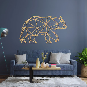 Urs geometric din lemn pentru decorațiuni de perete - URSUS 2