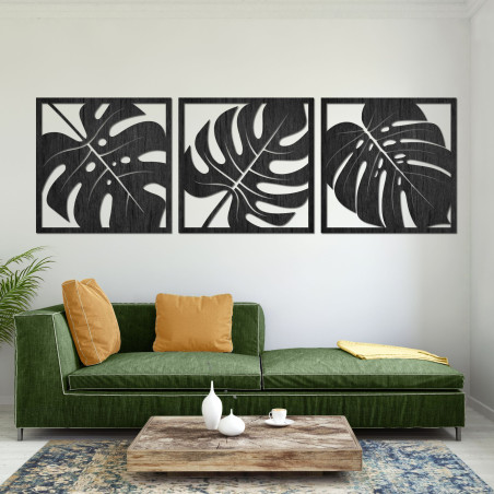 Decorațiune de perete din lemn monstera Decorațiune de perete din lemn monstera