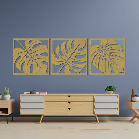 Decorațiune de perete din lemn monstera Decorațiune de perete din lemn monstera