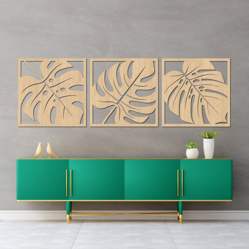 Decorațiune murală naturală cu monstera - SELERE