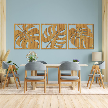 Tablou din lemn - frunze tropicale | Decorațiune murală modernă SENTOP Tablou din lemn - frunze tropicale | Decorațiune murală modernă SENTOP
