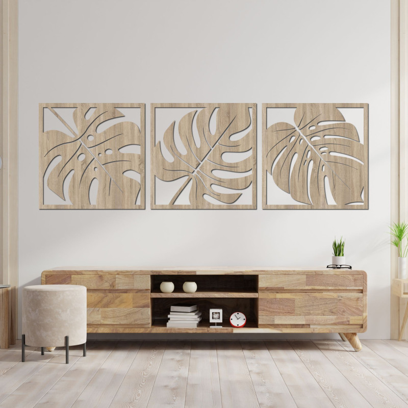 Decorațiune murală naturală cu monstera - SELERE