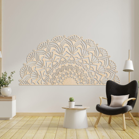 Jumătate de mandala din lemn pentru perete - LUMIS