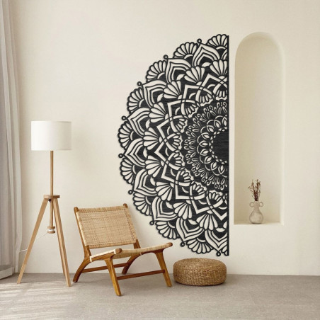 Jumătate de mandala din lemn pentru perete - LUMIS