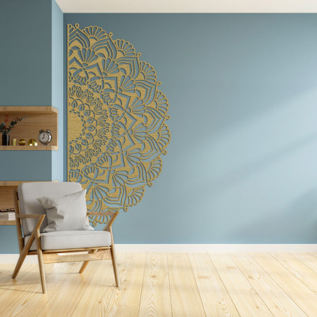 Jumătate de mandala din lemn pentru perete - LUMIS