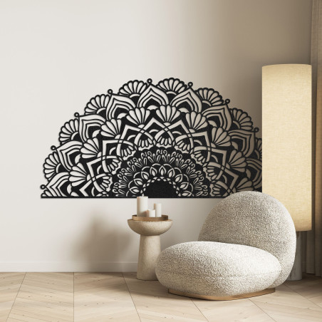 Jumătate de mandala unică din lemn pentru perete - MENSIS