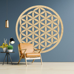 Decor de perete din lemn mandala floare de viață - VITAE